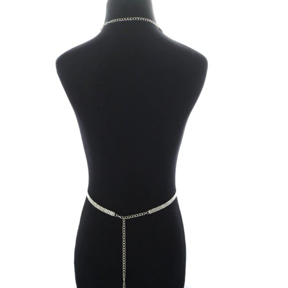 Clear Crystal Bra Harness Sexy Bikini Body Chain - Picture 4 of 5